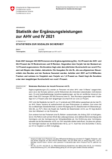 Statistik der Ergänzungsleistungen zur AHV und IV 2021