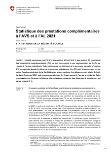 Statistique des prestations complémentaires à l'AVS et à l'AI, 2021
