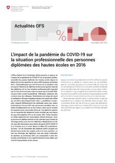 L'impact de la pandémie du COVID-19 sur la situation professionnelle des personnes diplômées des hautes écoles en 2016