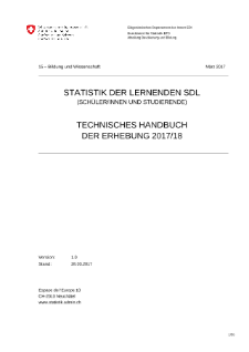 Statistik der Lernenden (Schüler/innen und Studierende). Technisches Handbuch der Erhebung 2017/18