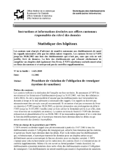 Statistique administrative des hôpitaux - Procédure de violation de l'obligation de renseigner (système de sanctions)