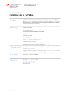Indicateurs de la formation