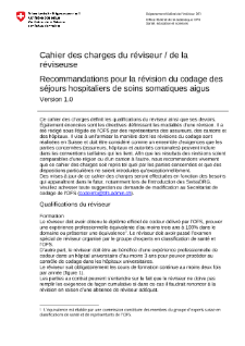 OFS Santé - Cahier des charges du réviseur / de la réviseuse. Recommandations pour la révision du codage des séjours hospitaliers de soins somatiques aigus