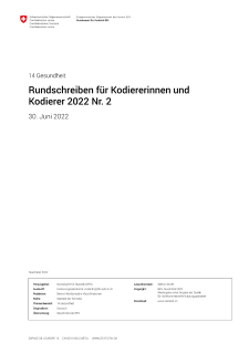 Rundschreiben für Kodiererinnen und Kodierer 2022 Nr. 2