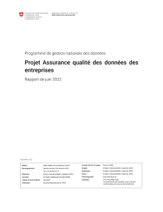 Projet Assurance qualité des données des entreprises