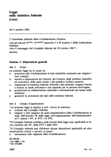 Legge sulla statistica federale del 9 ottobre 1992
