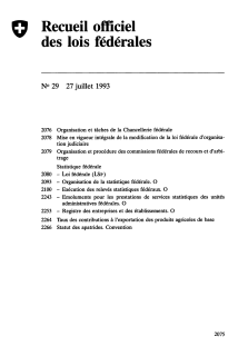 Loi sur la statistique fédérale du 9 octobre 1992