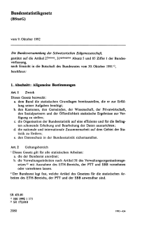 Bundesstatistikgesetz vom 9. Oktober 1992