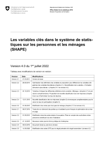 Les variables clés dans le système de statistiques sur les personnes et les ménages (SHAPE)