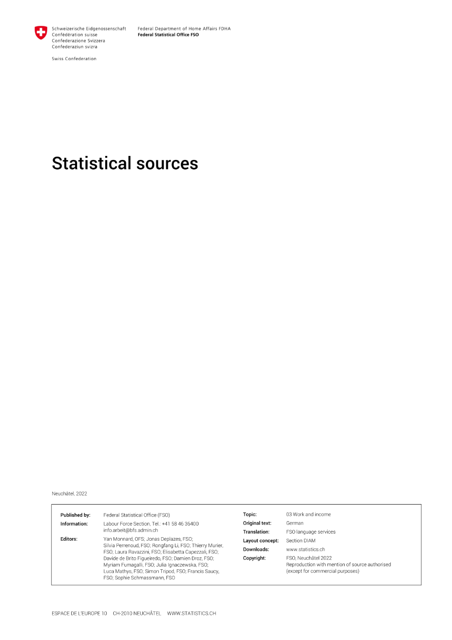 Labour market indicators 2022 - Statistical sources