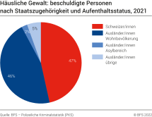 Häusliche Gewalt: beschuldigte Personen nach Staatszugehörigkeit und Aufenthaltsstatus