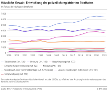 Häusliche Gewalt: Entwicklung der polizeilich registrierten Straftaten - Im Fokus: die häufigsten Straftaten