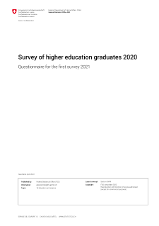 Survey of higher education graduates - Questionnaire for first survey 2021