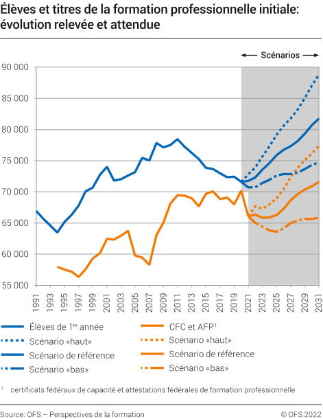 Elèves et titres de la formation professionnelle initiale: évolution relevée et attendue