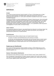 Definitionen zur Dienstleistungsumsatzstatistik