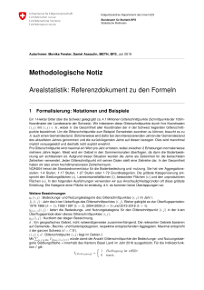 Arealstatistik: Referenzdokument zu den Formeln