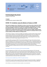 COVID-19: troisième cause de décès en Suisse en 2020