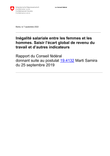 Inégalité salariale entre les femmes et les hommes. Saisir l'écart global de revenu du travail et d'autres indicateurs