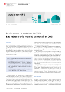 Les mères sur le marché du travail en 2021