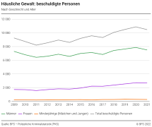 Häusliche Gewalt: beschuldigte Personen nach Geschlecht und Alter