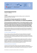Une activité en hausse pour près de six cabinets psychiatriques sur dix en 2020 dans un contexte de pandémie