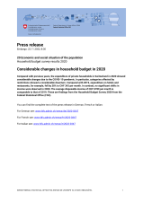 Considerable changes in household budget in 2020