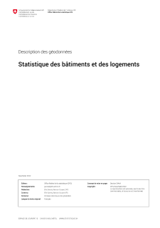 Statistique des bâtiments et des logements (StatBL): métainformation sur les géodonnées