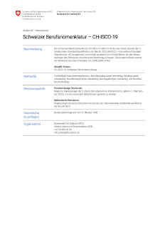 Schweizer Berufsnomenklatur CH-ISCO-19