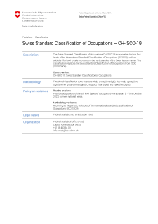 Swiss Standard Classification of Occupations CH-ISCO-19