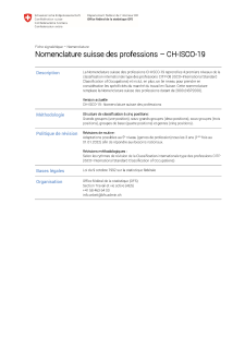 Nomenclature suisse des professions CH-ISCO-19