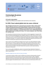 En 2020, l'écart salarial global entre les sexes a diminué