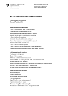 Monitoraggio del programma di legislatura
