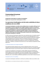 Les personnes handicapées ont été moins satisfaites de leurs conditions de vie en 2020