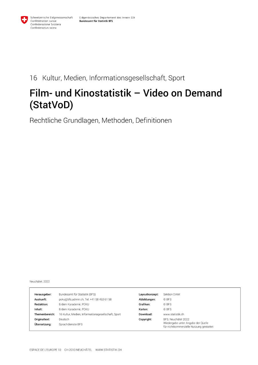 Film- und Kinostatistik – Video on Demand (StatVoD)