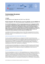 Soins intensifs: 22% des heures pour les patients avec le COVID-19