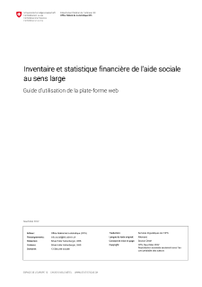 Inventaire et statistique financière de l'aide sociale au sens large. Guide d'utilisation de la plate-forme web