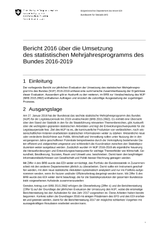Bericht über die Umsetzung: 2016