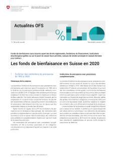 Les fonds de bienfaisance en Suisse en 2020
