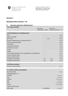 Statistique des hôpitaux - Annexe I Questionnaire