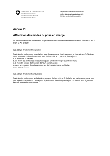 Statistique des hôpitaux - Annexe VI Affectation des modes de prise en charge