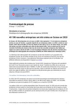 40 188 nouvelles entreprises ont été créées en Suisse en 2020