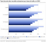Taux de survie des nouvelles entreprises par classe de taille
