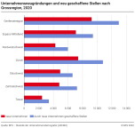 Unternehmensneugründungen und neu geschaffene Stellen nach Grossregion