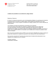 Restriction des tâches au secrétariat de codage par manque de ressources