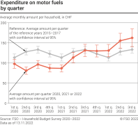 Expenditure on motor fuels by quarter
