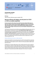 Nessuna influenza del leggero calo dei premi tra il 2021 e il 2022 sul reddito disponibile