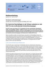 Ein Viertel der Beschäftigten in der Schweiz arbeitete im Jahr 2021 für eine multinationale Unternehmensgruppe