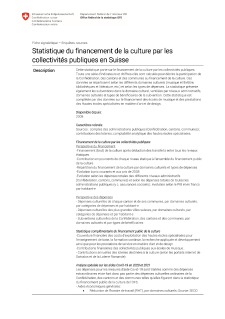 Statistique du financement de la culture par les collectivités publiques en Suisse