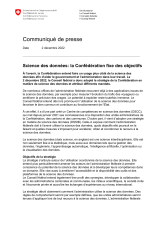 Science des données: la Confédération fixe des objectifs