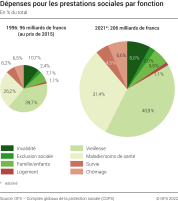 Dépenses pour les prestations sociales par fonction